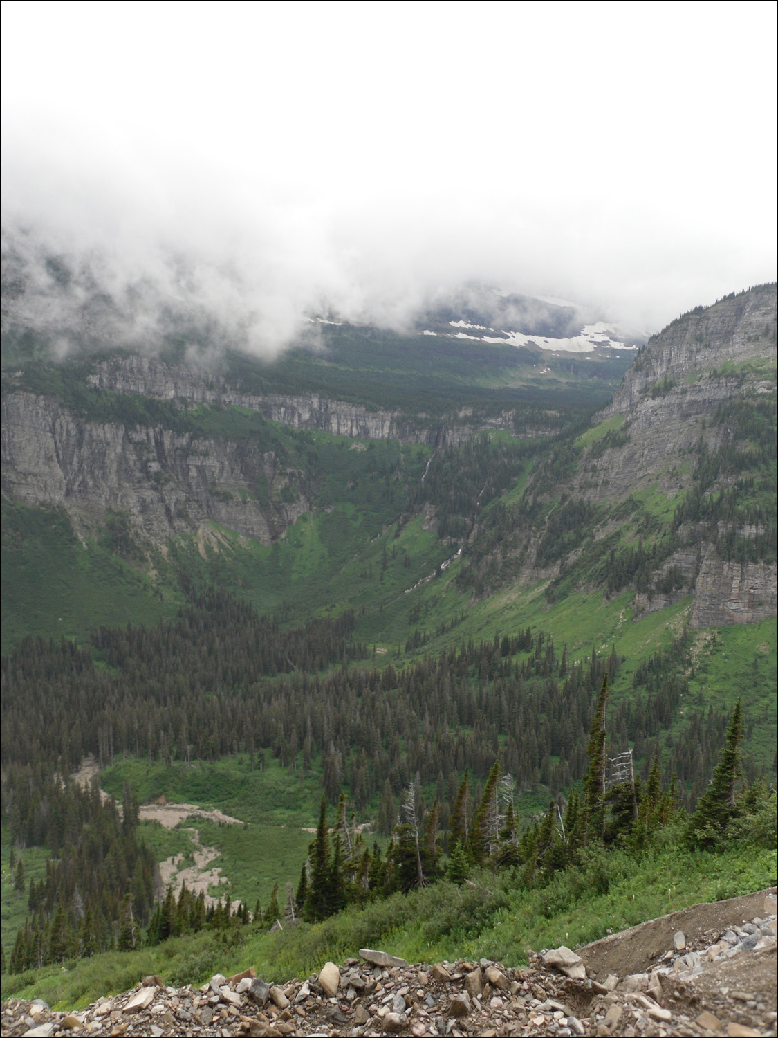 Glacier National Park-Going to the Sun road views driving west towards Logans Pass.